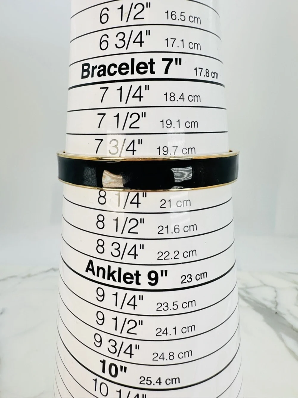 KATE SPADE Gold Tone Bangle Bracelet Set with Black and Cream Enamel 7 3/4” 8” - Picture 7 of 10